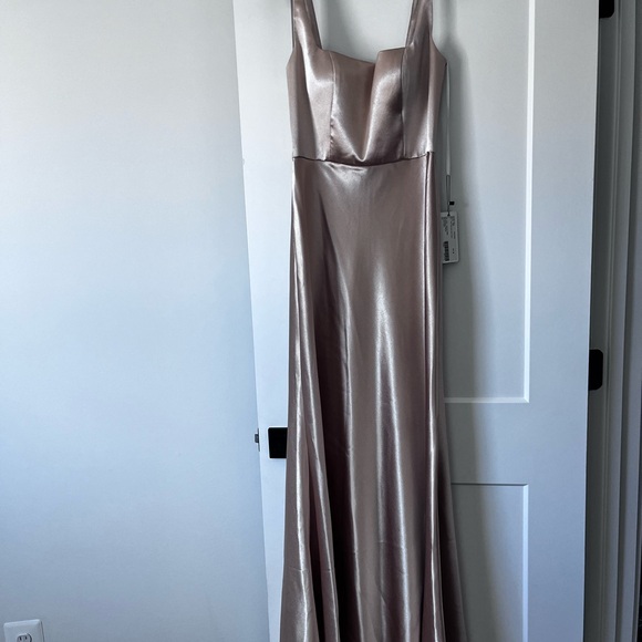Jenny Yoo Ariana Bridesmaid Elegant Satin Evening Gown - Picture 3 of 10